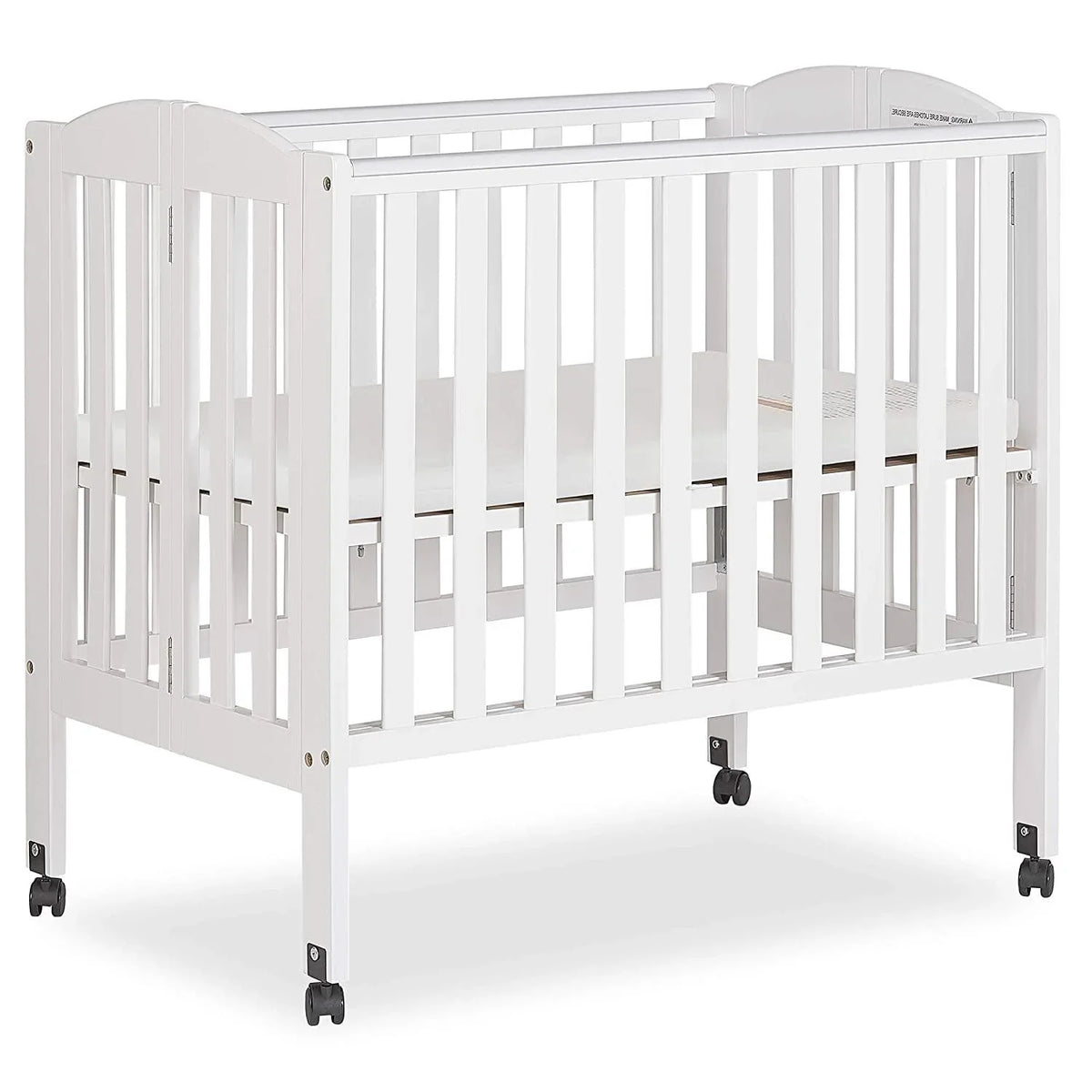 2026 NewDream On Me 2-in-1 Folding Portable Mini Crib in White. Mattress Pad Included. Easy to Fold and Store Baby Crib. Two Adjustable Mattress Height positions Convertible Crib