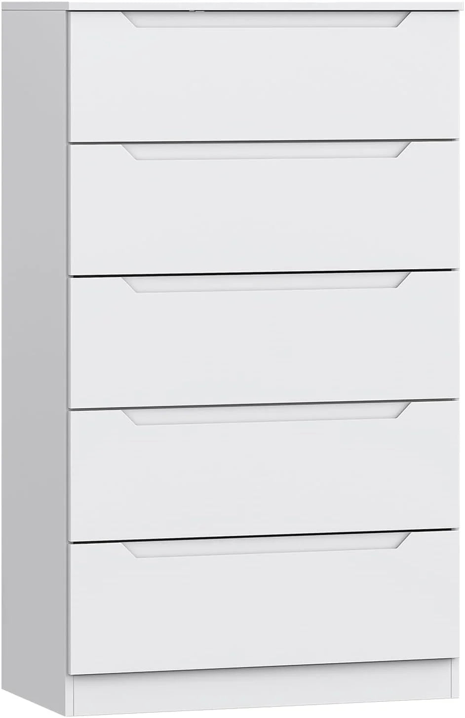 2026 NewWinkalon Vertical 5 Drawer Dresser, Wood Storage Cabinet with Upgraded Stable Base for Bedroom Living Room, Black