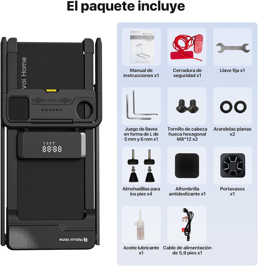 2026 Mobvoi Cinta de Correr 3 en 1 Cinta de Correr Casera Plataforma para Caminar en Casa，Cintas de Correr eléctricas, Cintas de Correr para Oficina，12 km/h 120 kg