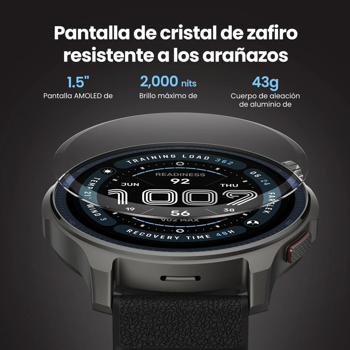 2026 Amazfit Balance 2 Reloj inteligente para hombre 47 mm, pantalla AMOLED 1,5", cristal de zafiro, NFC, GPS, batería de 21 días, 170 modos deportivos, Hyrox y golf