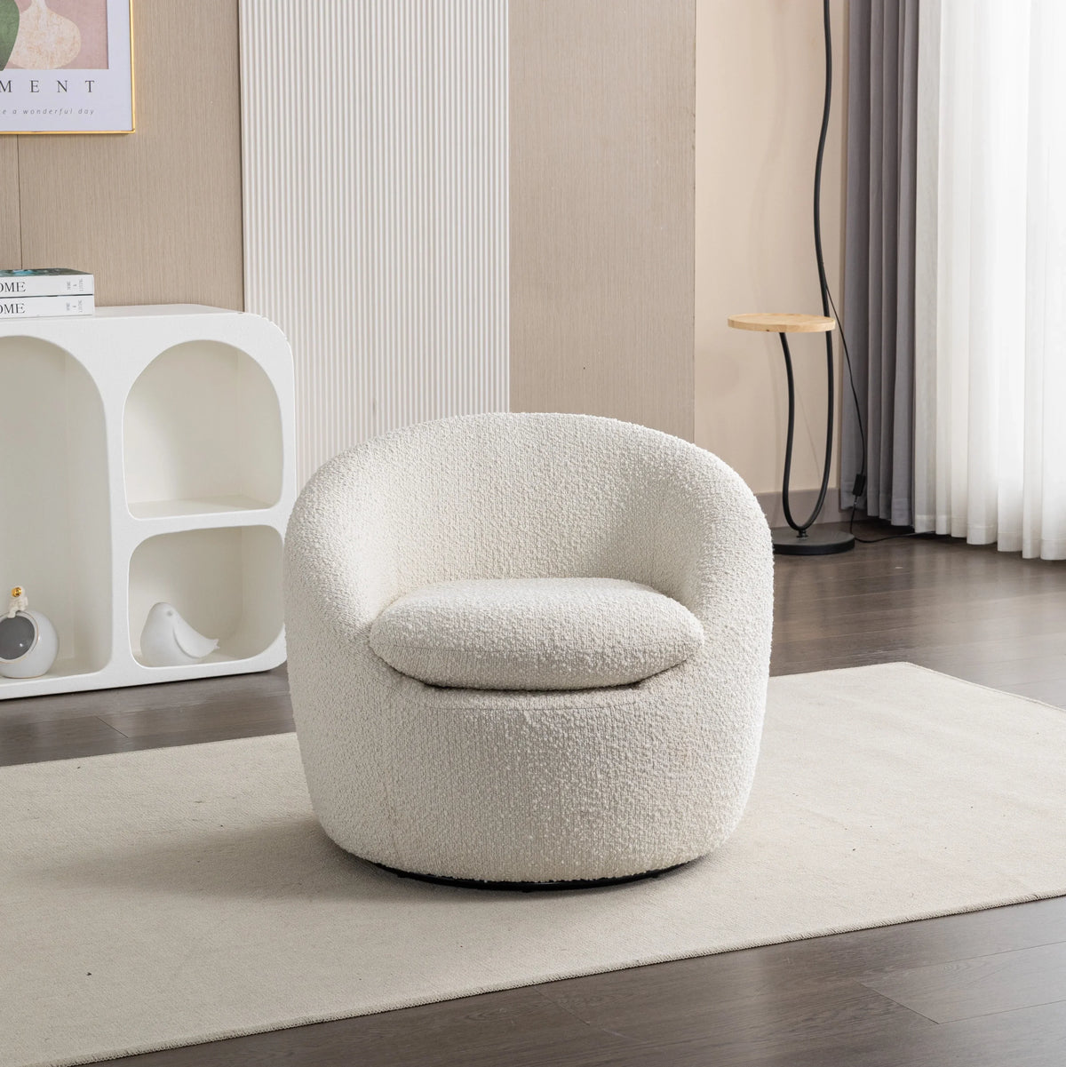 2026 NewRoundhill Furniture Winnie Modern Barrel Chair, 360" Swivel