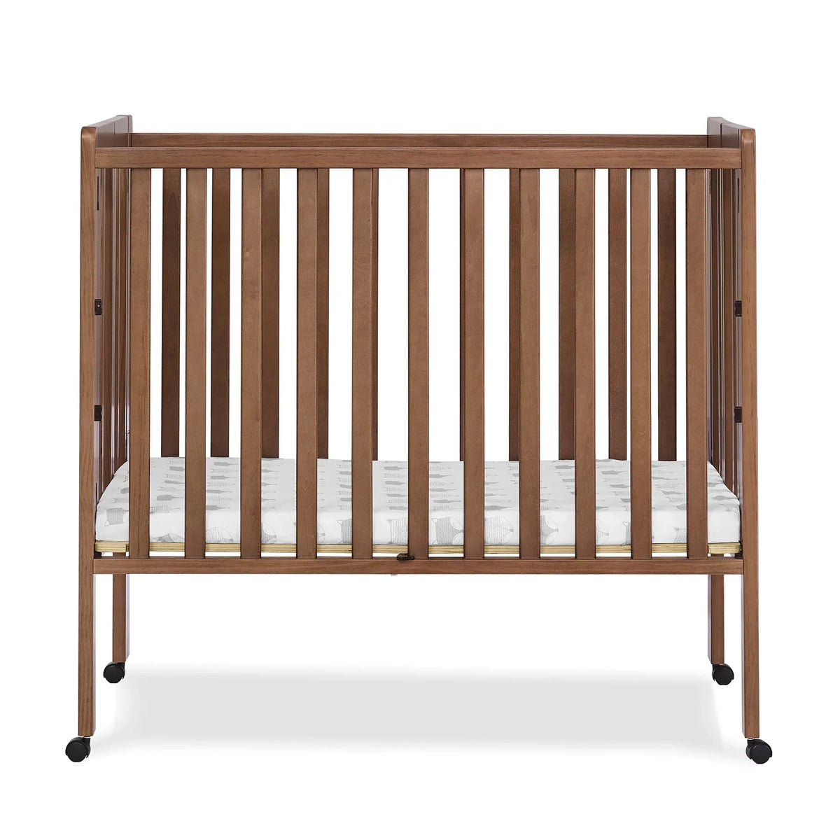 2026 NewDelta Children Lee Portable Folding Mini Crib with 1.5-Inch Mattress - Greenguard Gold Certified, Bianca White