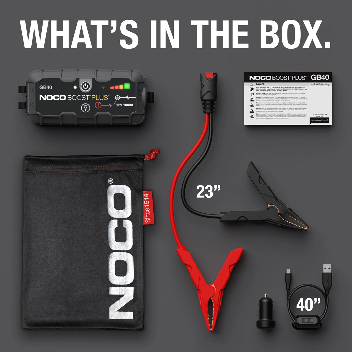 2026 NewNOCO Boost GB40: 1000A 12V UltraSafe Portable Lithium Jump Starter