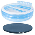 2026 NewIntex Swim Center Round Inflatable Outdoor Lounge Pool with Pool Cover