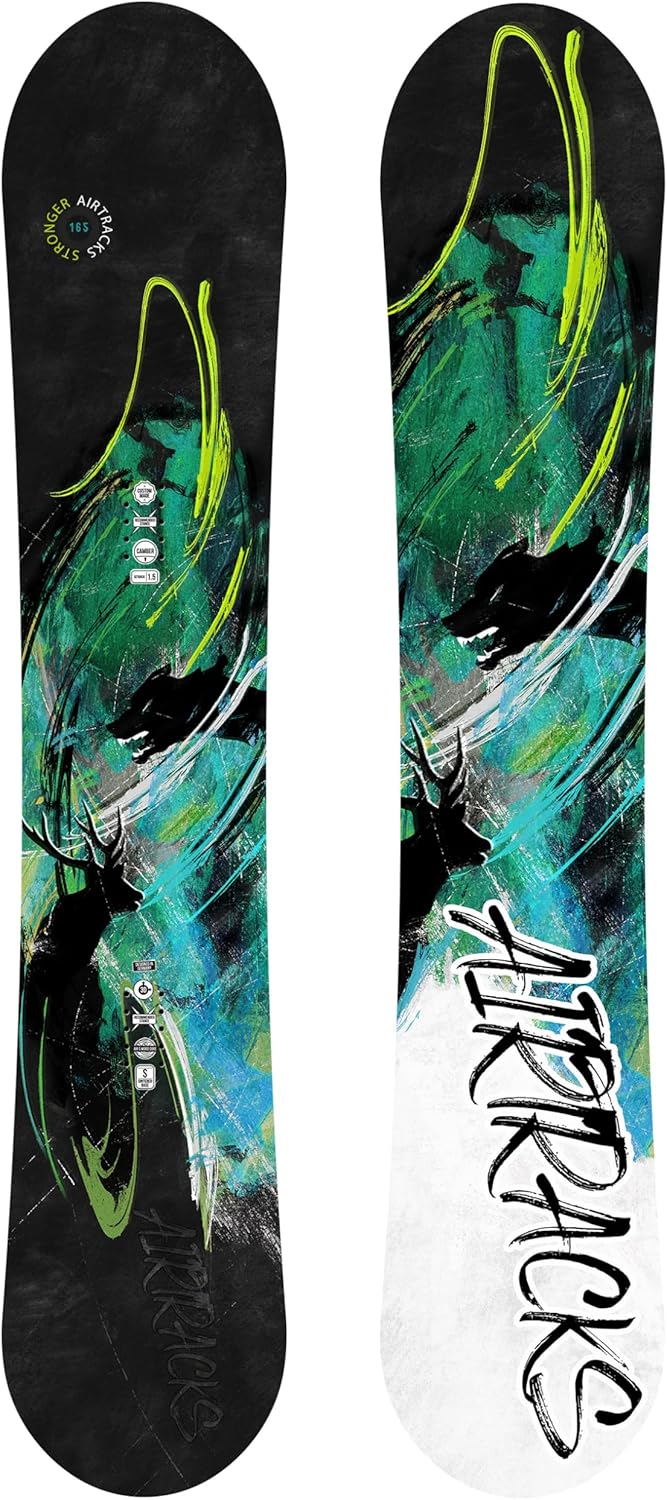 2026 Conjunto de snowboard Airtracks - Tabla de snowboard Stronger Wide Flat Zero Rocker, fijaciones Master Fastec MULTIENTRY, botas SB Bag 156 159 163 165 cm
