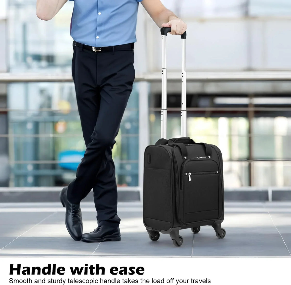 2026 NewUnderseat Carry On Luggage Softside Lightweight Rolling Travel Bag Spinner Suitcase