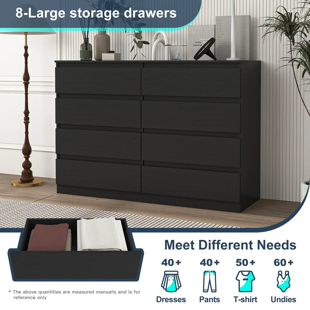 2026 NewResenkos Modern Mid Century 6 Drawer Wide Dressers Chests for Bedroom, Chest of Drawer Organizer Grey