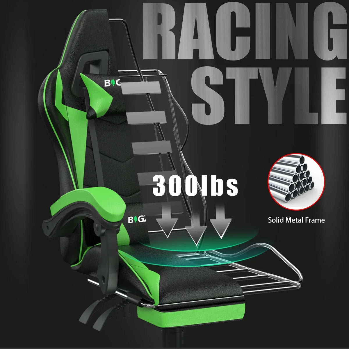 2026 NewBigzzia Gaming Chair Office Chair, Ergonomic Game Chair with Height Adjustable Headrest and Lumbar Support for Adults Teens, Black & White