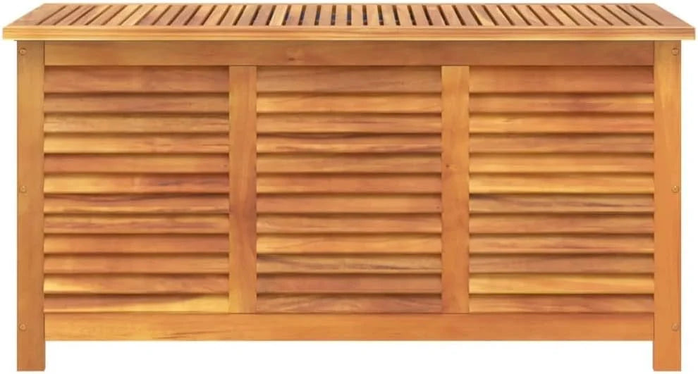 2026 Baul Almacenaje de Madera de Acacia, Baul Almacenamiento, Banco Almacenaje, Caja de Almacenamiento de Jardín, para Interior y Exterior, 113 x 50 x 56 cm
