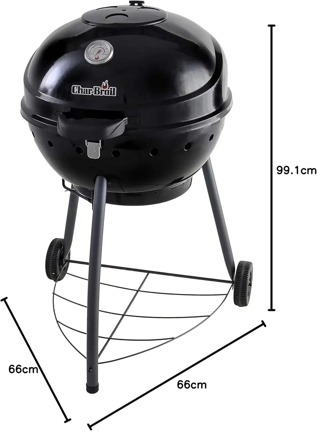 2026 Char-Broil Kettleman Barbacoa de carbón con tecnología TRU-Infrared y bandeja de cenizas extraíble, para exterior, jardín y patio