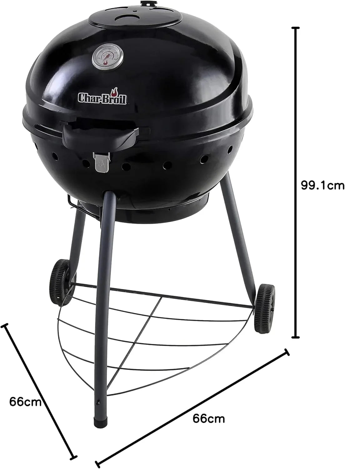 2026 Char-Broil Kettleman Barbacoa de carbón con tecnología TRU-Infrared y bandeja de cenizas extraíble, para exterior, jardín y patio
