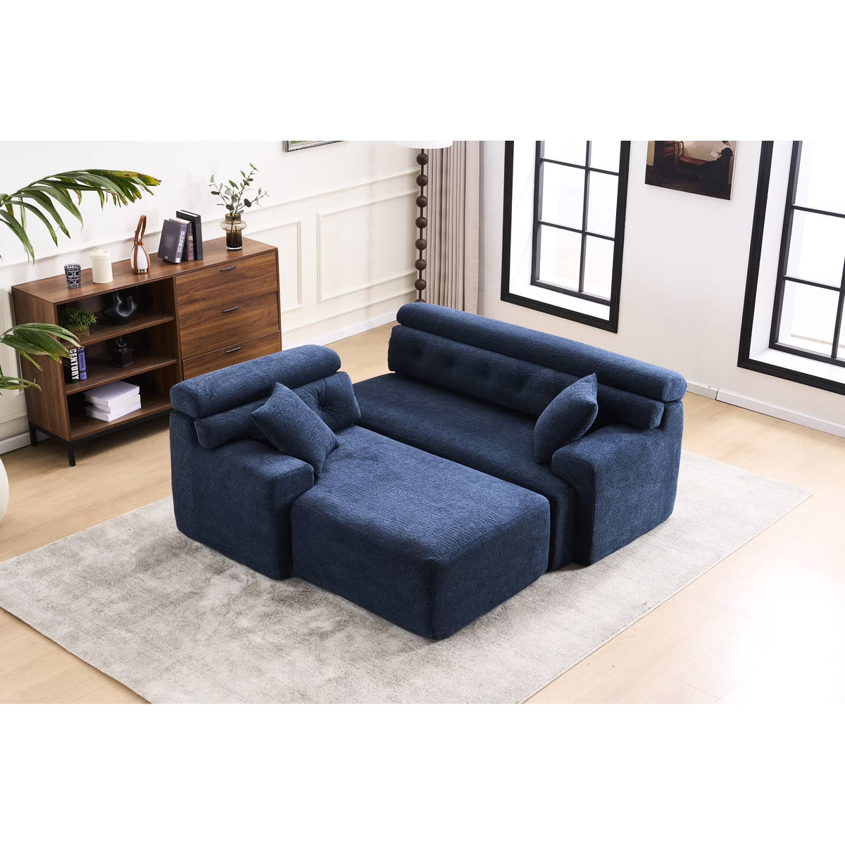 2026 New4 Compression, Antique Blue - Home Decor With Wider, Deep Seat & Elevated For Chic Living Couch Room Furniture Deeper Back Relax