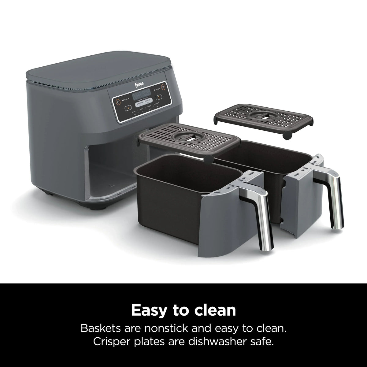 2026 NewNinja Foodi 4 in1 8-Quart. 2 Basket Air Fryer with DualZone Technology Air Fry, Roast, and More, DZ100WM