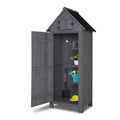 2026 NewiTopRoad 70in Outdoor Storage Shed for Garden Tools, Wooden Patio Shed Lockers