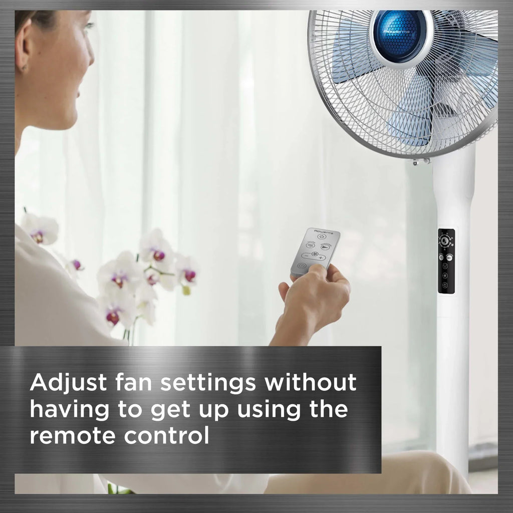 2026 NewRowenta Turbo Silence Standing Floor Fan with Remote, 53 Inch, Portable, 5 Speeds, VU5670