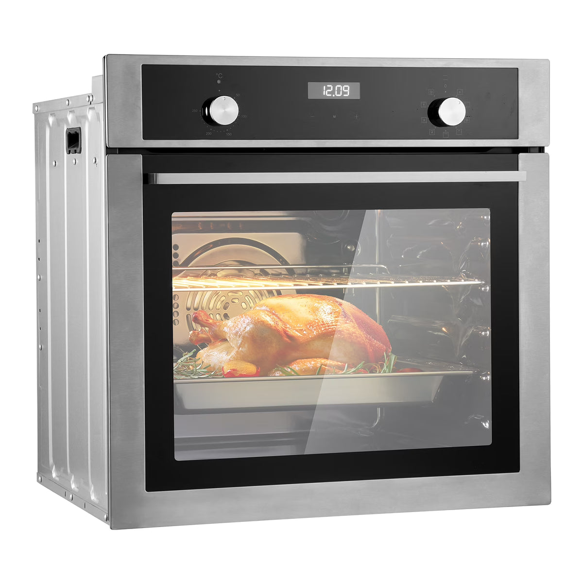 2026 NewKFFKFF Single Wall Oven, 24" Electric Oven for Built-in Installation, Offers 9 Cooking Modes, 2.68 Cu.Ft Capacity, Includes Timer, 2800W Power