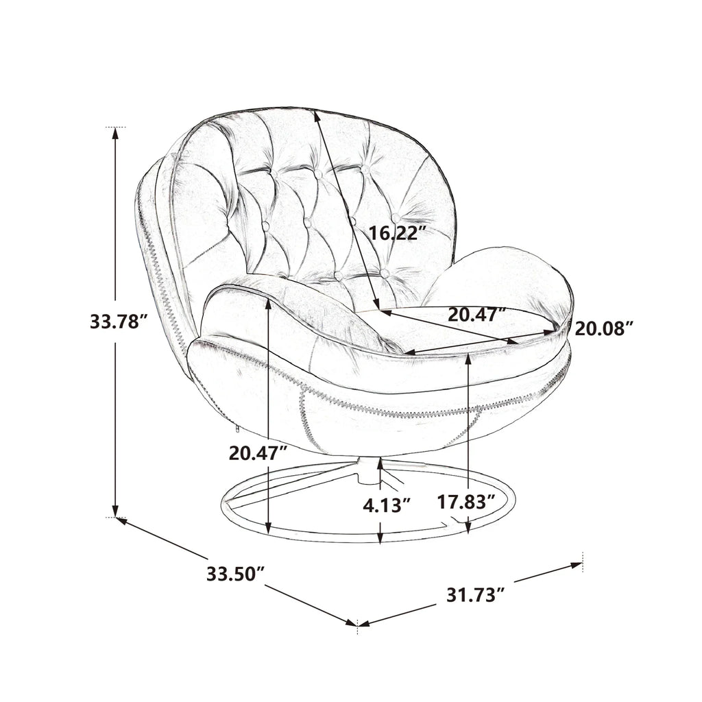 2026 NewVelvet Swivel Accent Chair with Ottoman, Modern Chaise Lounge Chair with Metal Frame and Footstool, Comfy Armchair Reading Chair for Living Room Bedroom Office,Blue