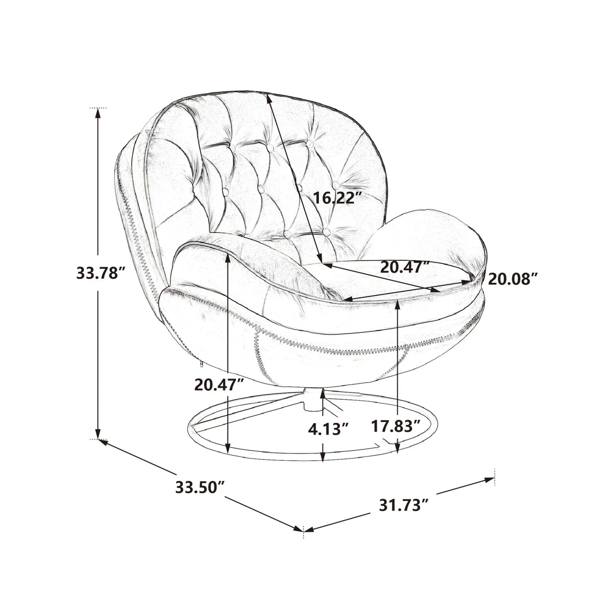2026 NewVelvet Swivel Accent Chair with Ottoman, Modern Chaise Lounge Chair with Metal Frame and Footstool, Comfy Armchair Reading Chair for Living Room Bedroom Office,Blue