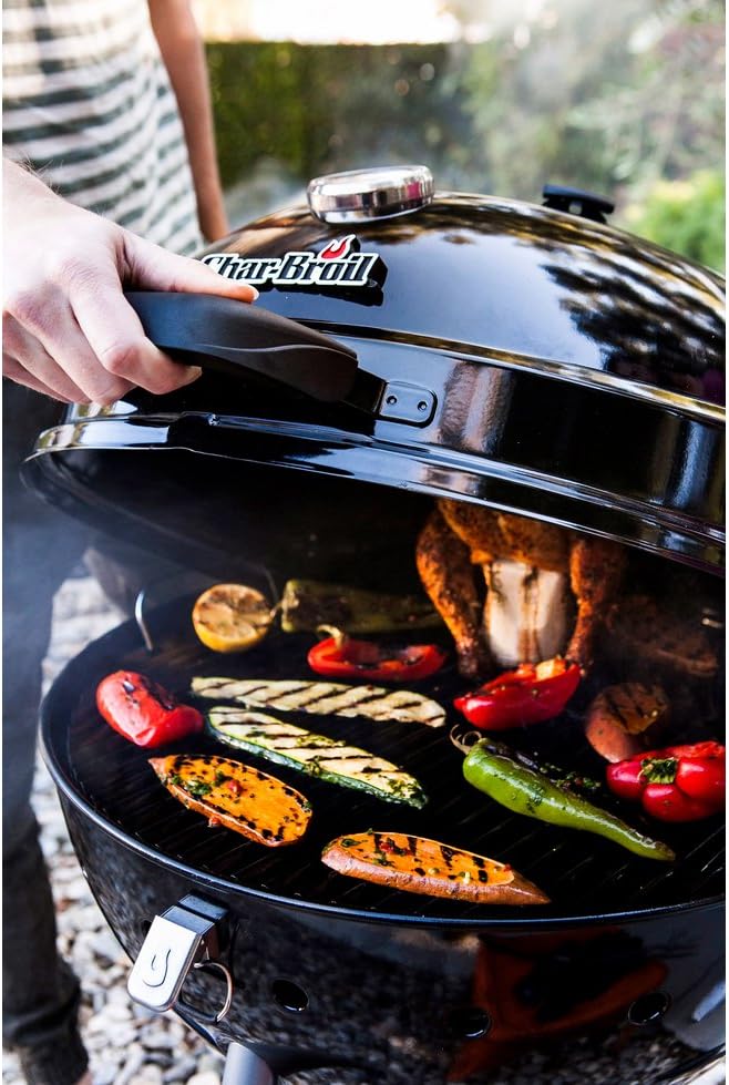 2026 Char-Broil Kettleman Barbacoa de carbón con tecnología TRU-Infrared y bandeja de cenizas extraíble, para exterior, jardín y patio