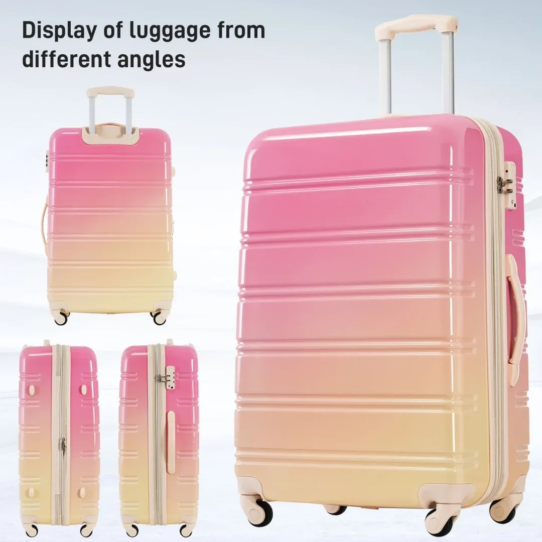 2026 New3 Piece Luggage Sets, Hard Shell Suitcase 20/24/28 Inches with TSA Lock and Spinner Wheels, Expandable Lightweight Travel Luggage for Men Women, Multicolor purple