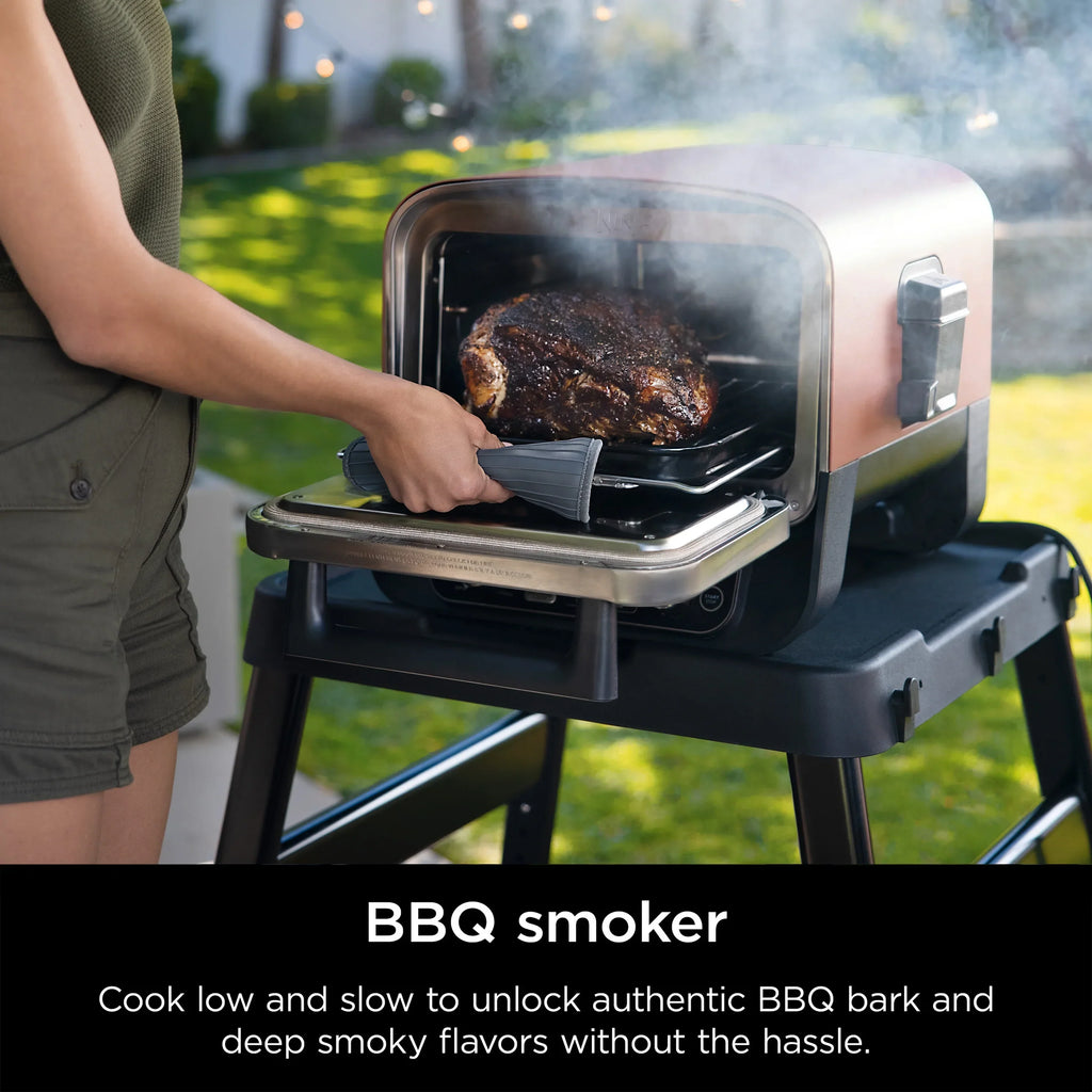 2026 NewNinja Woodfire Pizza Oven, 5-in-1 outdoor oven, 5 Pizza Settings, Ninja Woodfire Technology, up to 700" F heat, BBQ smoker, Electric