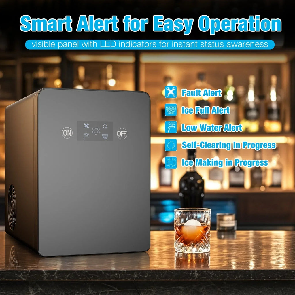 2026 NewTABU 40Lbs/24H Countertop Ice Maker Machine,3 in 1 Ice Maker with Water Dispenser,Crushed Ice,Black