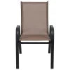 2026 NewBizChair 5 Pack Black Outdoor Stack Chair with Flex Comfort Material and Metal Frame