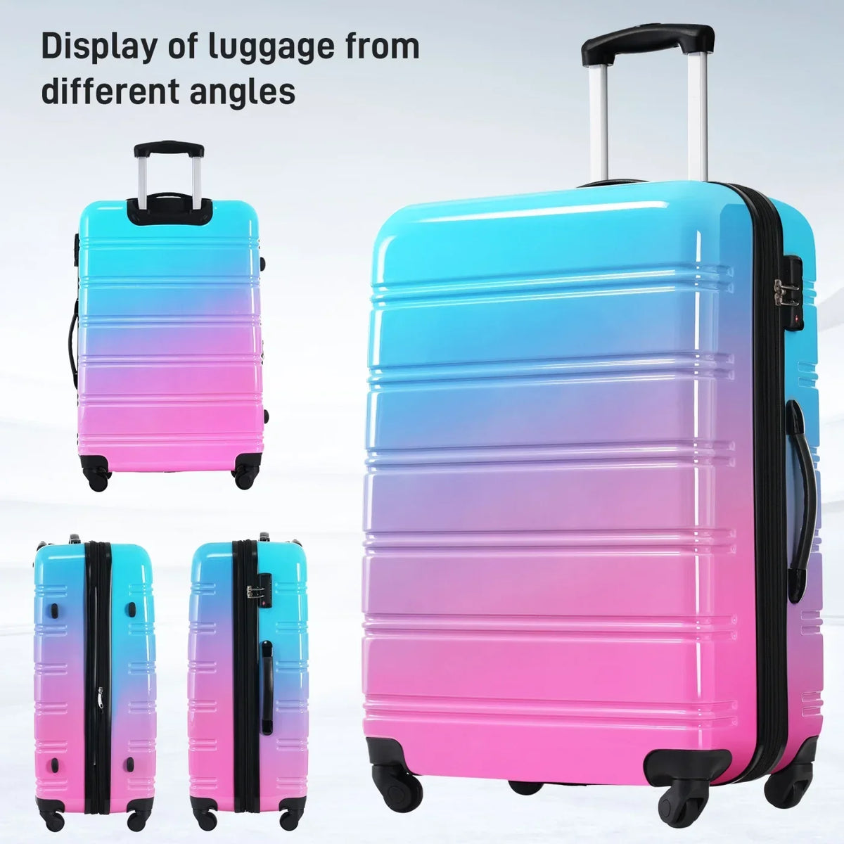 2026 New3 Piece Luggage Sets, Hard Shell Suitcase 20/24/28 Inches with TSA Lock and Spinner Wheels, Expandable Lightweight Travel Luggage for Men Women, Multicolor purple