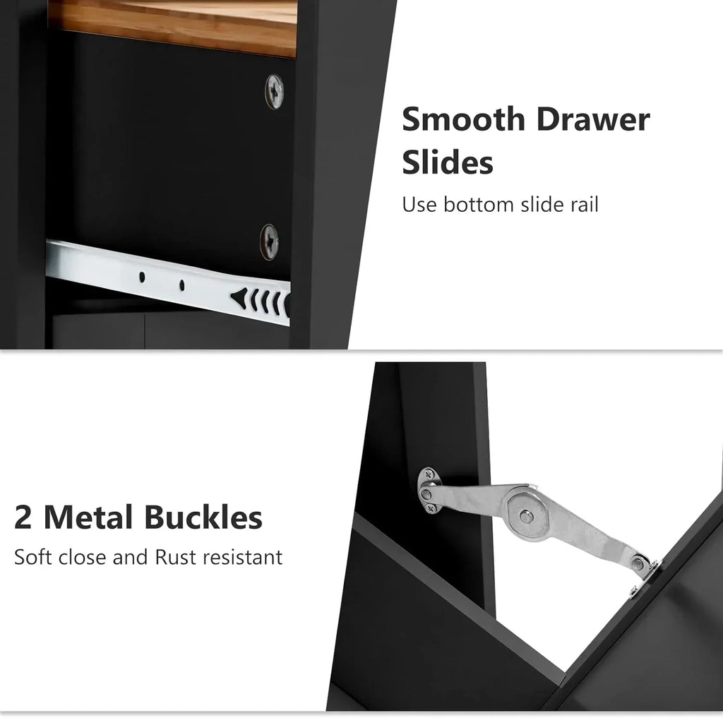 2026 NewHlivelood Double Trash Cabinet Tilt Out 20 Gallon, Pet Proof Kitchen Trash Cabinet Laundry Hamper with Cutting Board, Wood Garbage Recycling Station Hideaway Trash Holder Drawers