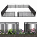 2026 NewPetorldog Decorative Garden Fence, 72ft x 40in, 28 Panels + 4 Gates, No Dig Metal Dog Fence for Yard | Black-Silver