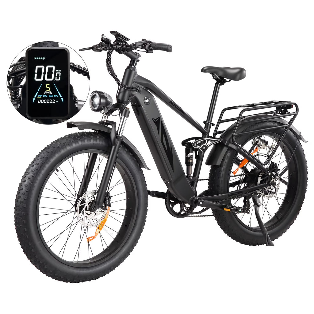 2026 NewElectric Bike for Adults,1000W E Bikes for Men,26" Fat Tire Electric Bikes,48V 17.5AH Battery,28MPH,7 Speed&Dual Hydraulic Disc Brakes,LCD Screen,60Miles Range,Electric Mountain Bicycle