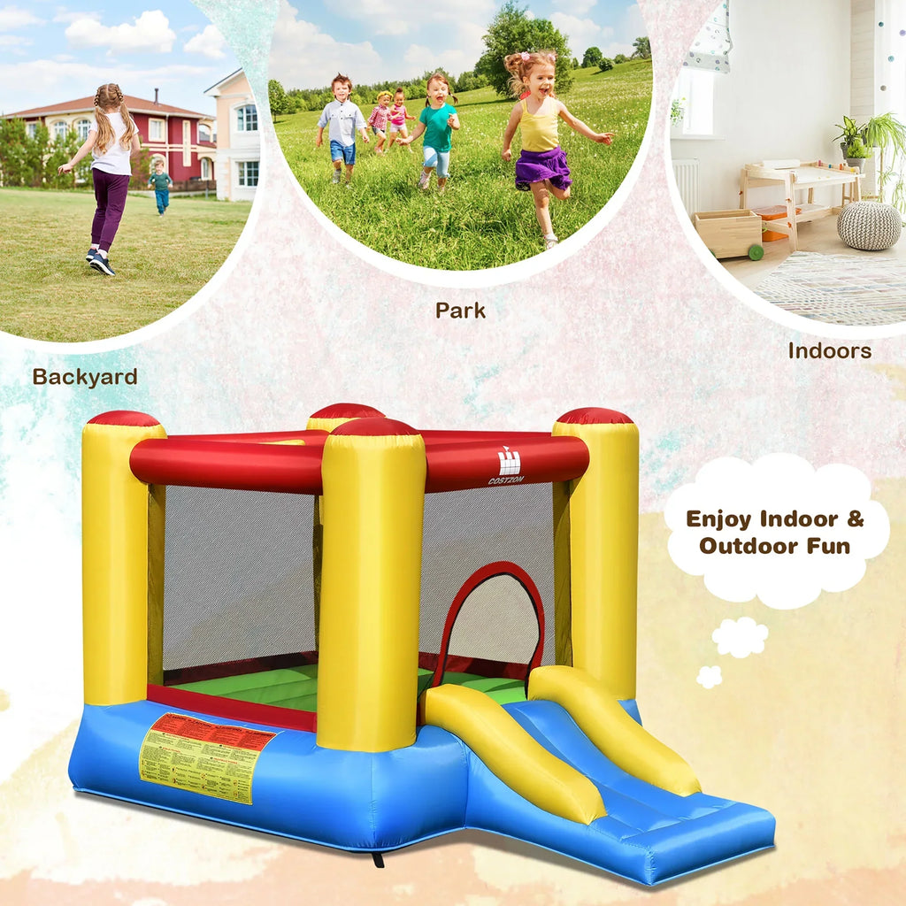 2026 NewCostway Inflatable Bouncer Kids Bounce House Jumping Castle Slide with 480W Blower