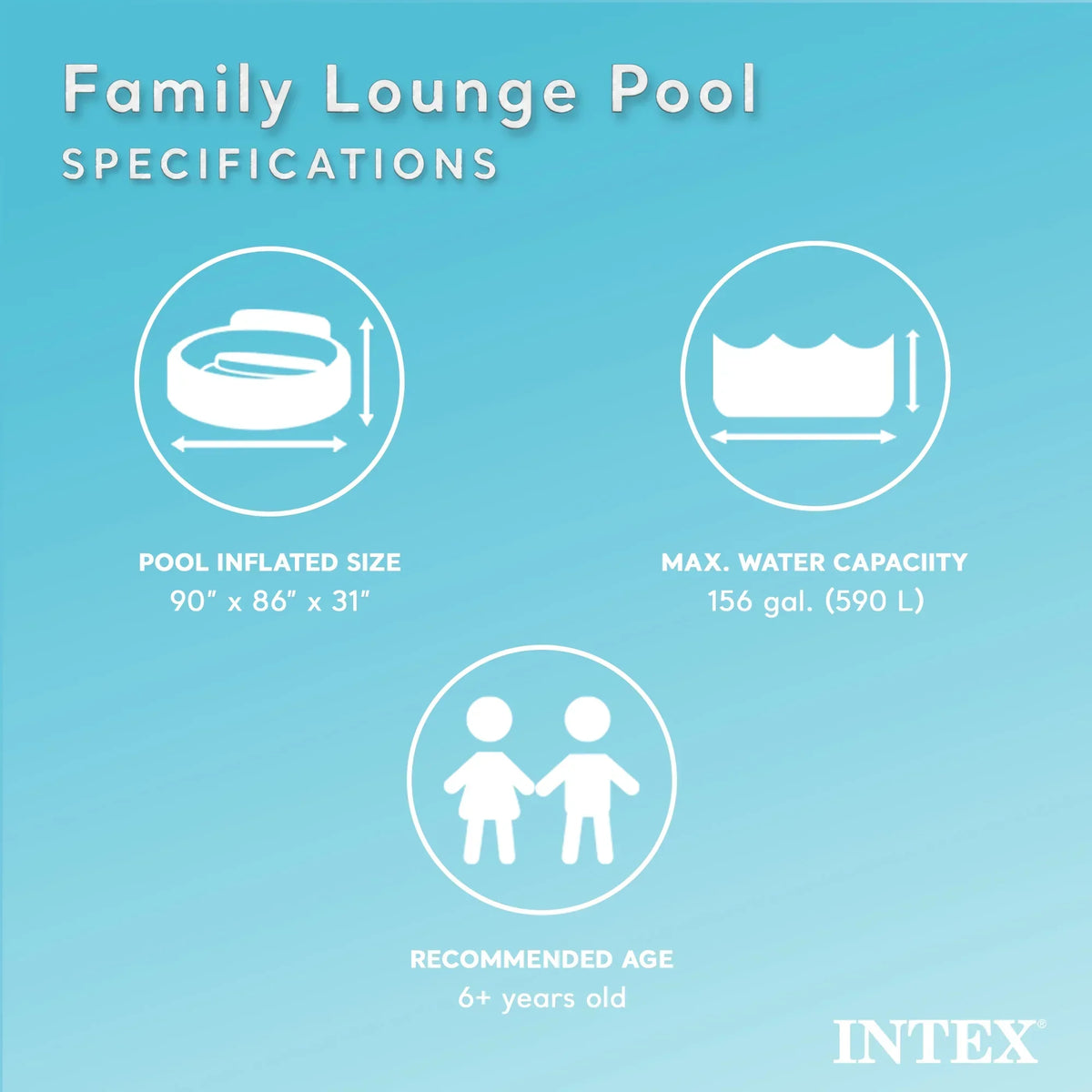 2026 NewIntex Swim Center Round Inflatable Outdoor Lounge Pool with Pool Cover