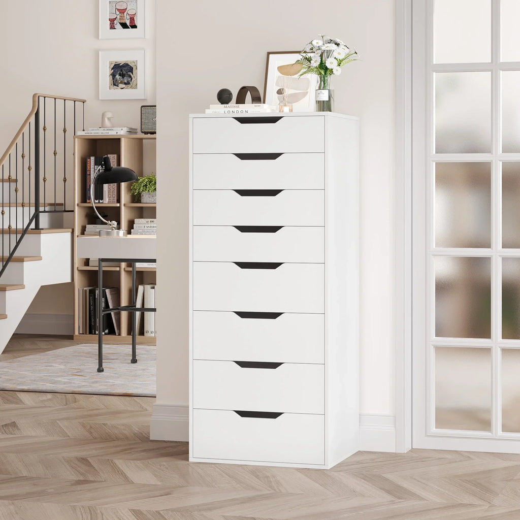 2026 NewHomfa Vertical 8 Drawer Dresser, 44.5""H Modern Drawers Dresser for Bedroom Living Room, White
