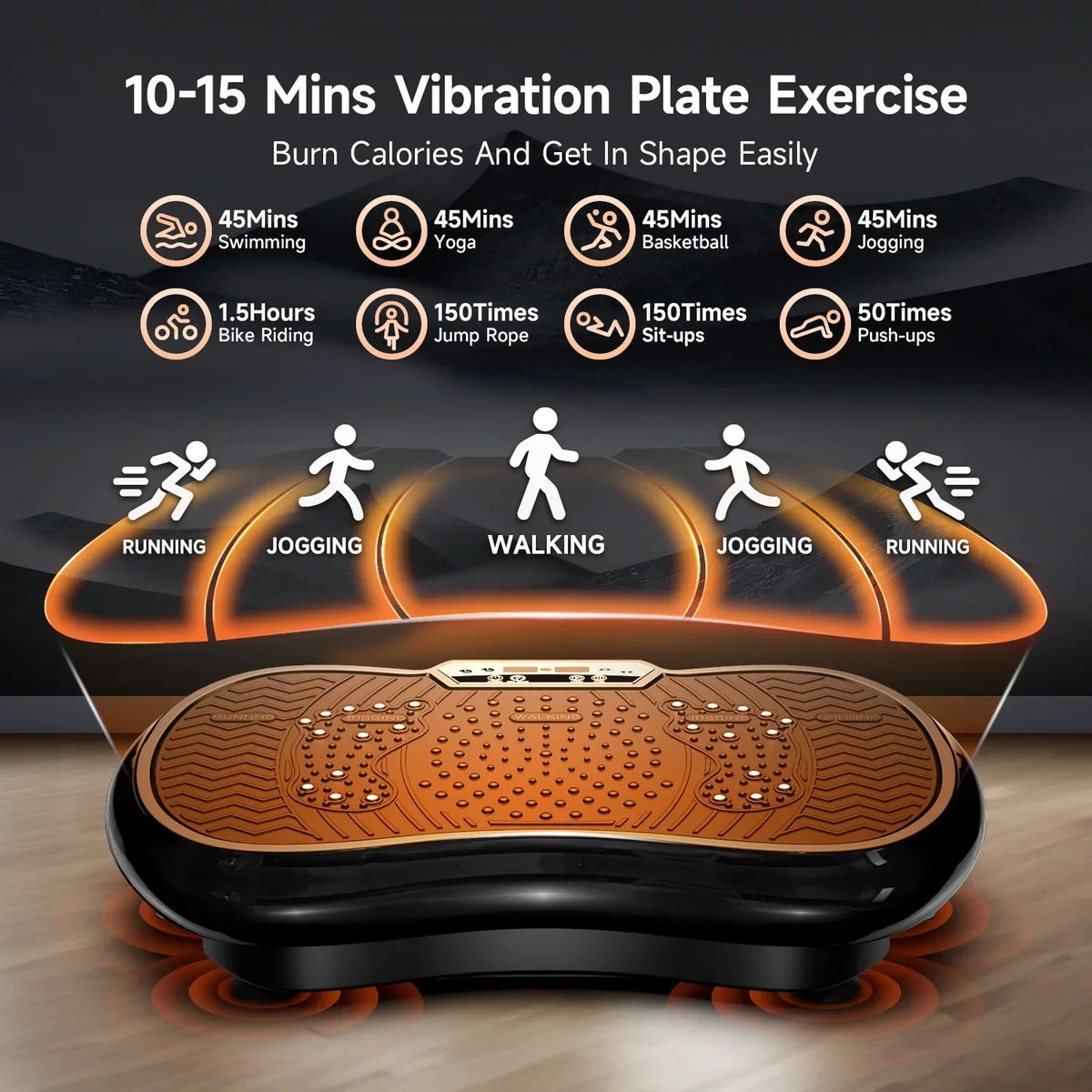 2026 NewLNOW Full Body Vibration Plate Exercise Machine for Lymphatic Drainage, Muscle Toner with Bluetooth & Massage Pedals, Workout Vibration Platform for Home Fitness 400lbs