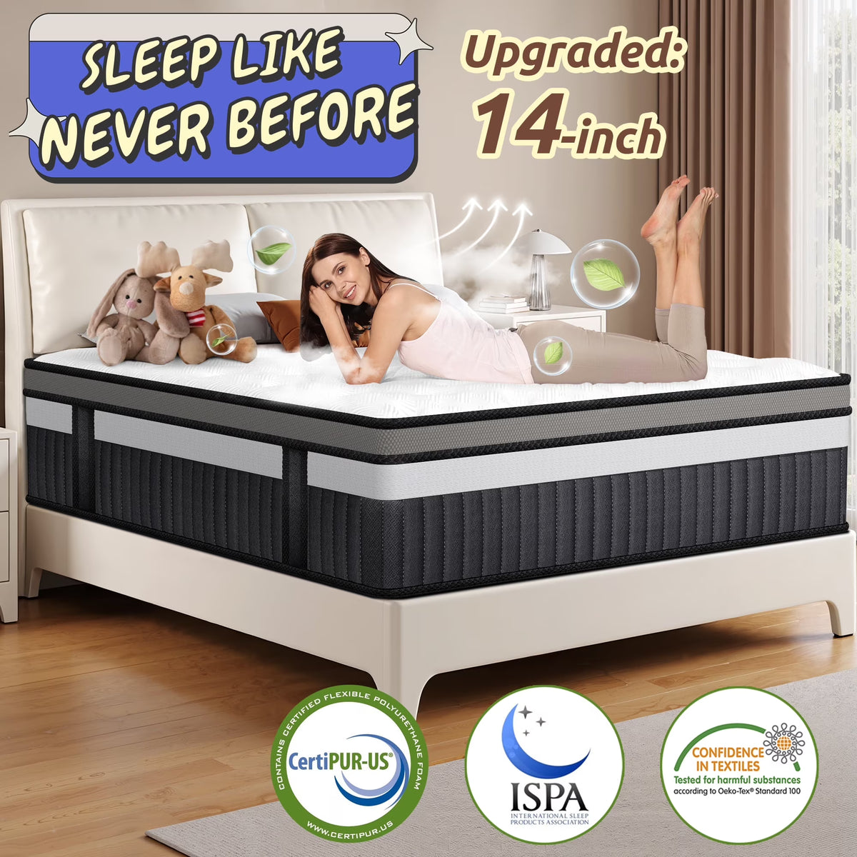 2026 NewQueen Size Mattress in a Box, 14 Inch Gel Memory Foam Mattress for Cool Night & Pressure Relief, Medium Plush Feel with Motion Isolating, Breathable Fabric