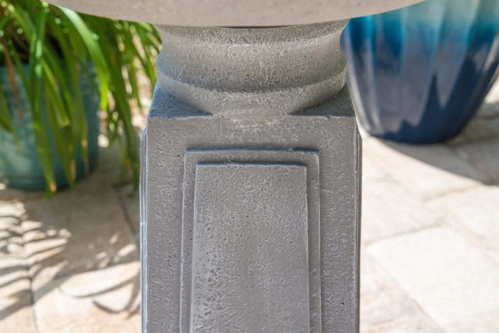 2026 NewPedestal Outdoor Bird Bath with Gray Finish
