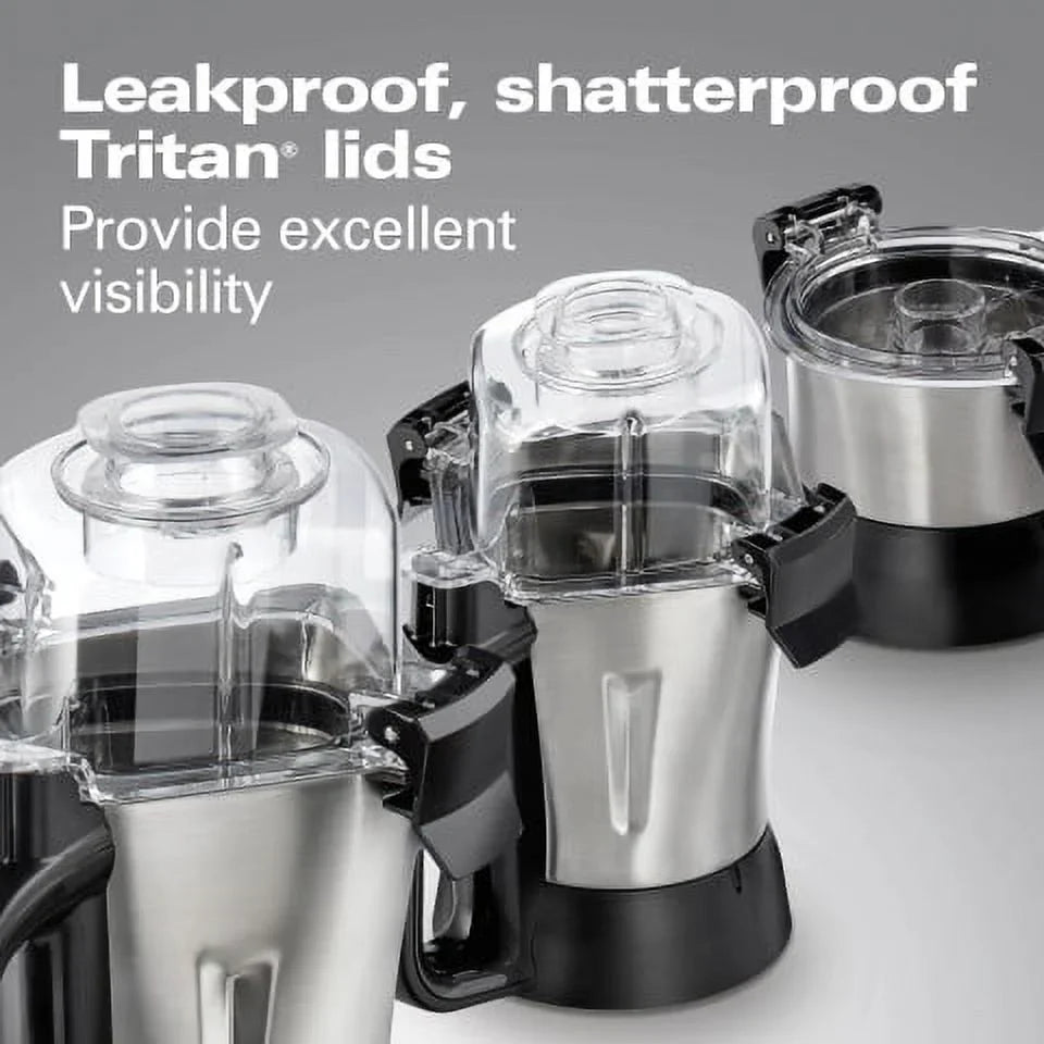 2026 NewHamilton Beach Professional 2.2 HP 120V Juicer Mixer Grinder with 3 Stainless Steel Jars, 1.5 Liters, Model 58770