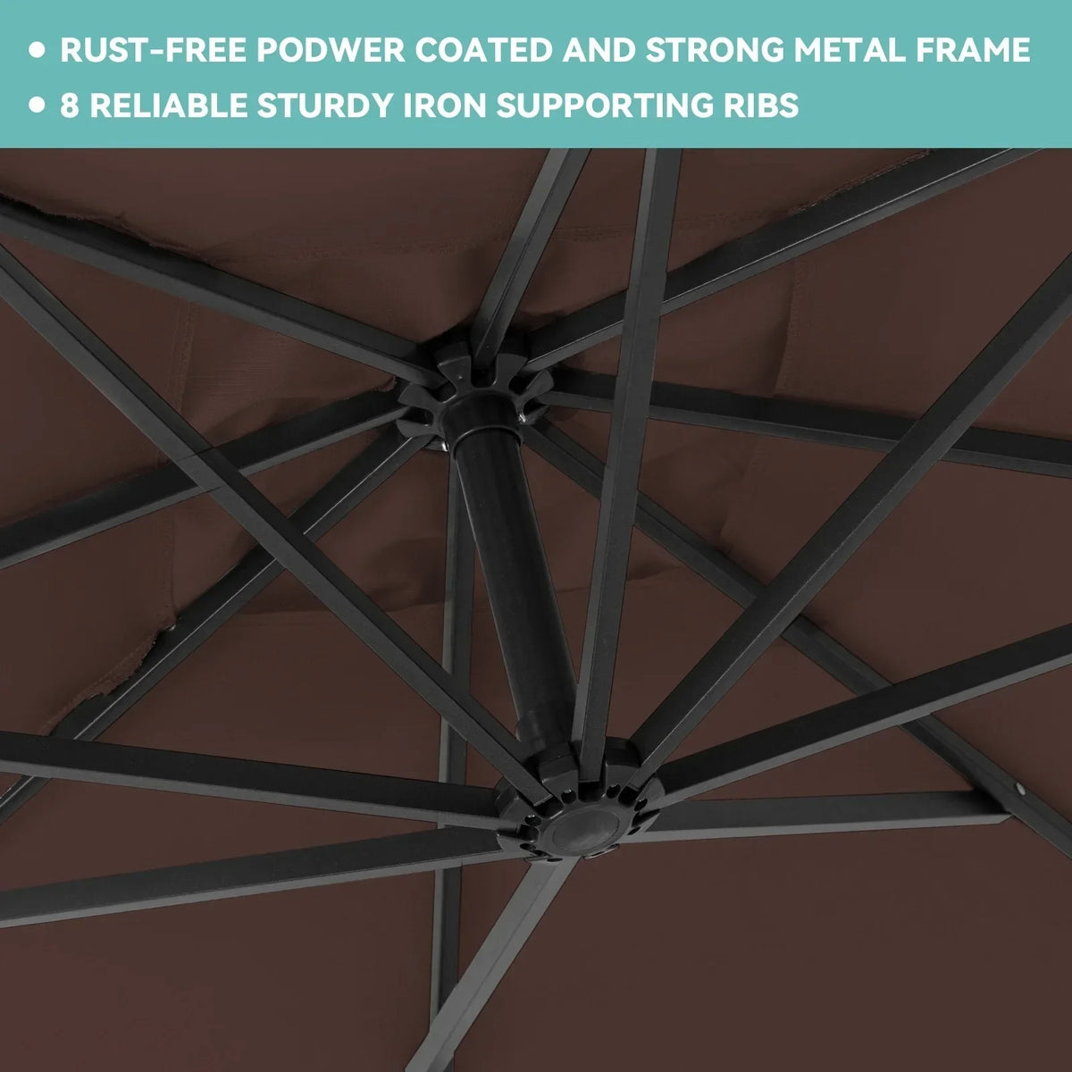 2026 NewJUSTLET 10ft Heavy Duty Patio Hanging Offset Cantilever Patio Umbrella W/ 4-Piece Base Included Included, Beige