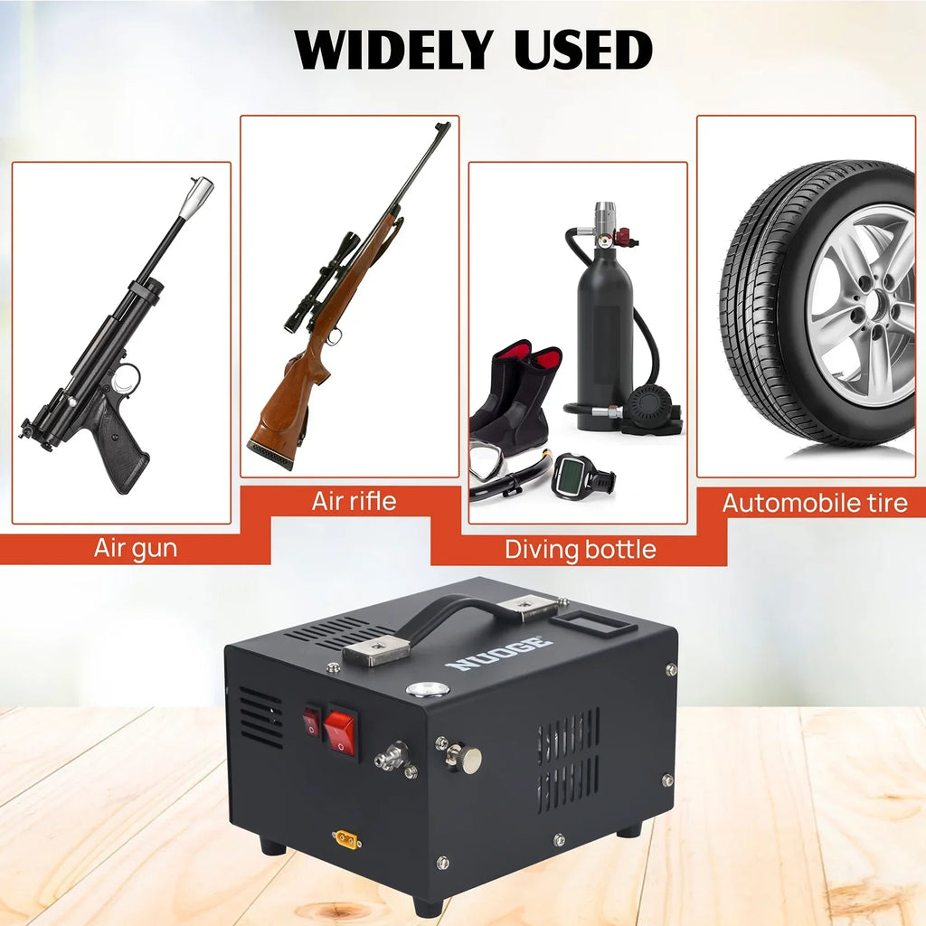 2026 NewNUOGE Pcp Air Compressor,4500Psi 12V DC or 110V AC W/Converter Paintball/Scuba Tank Compressor Pump