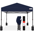 2026 NewBest Choice Products 12x12ft Easy Setup Pop Up Canopy w/ 1-Button Setup, Wheeled Case, 4 Weight Bags - Navy Blue