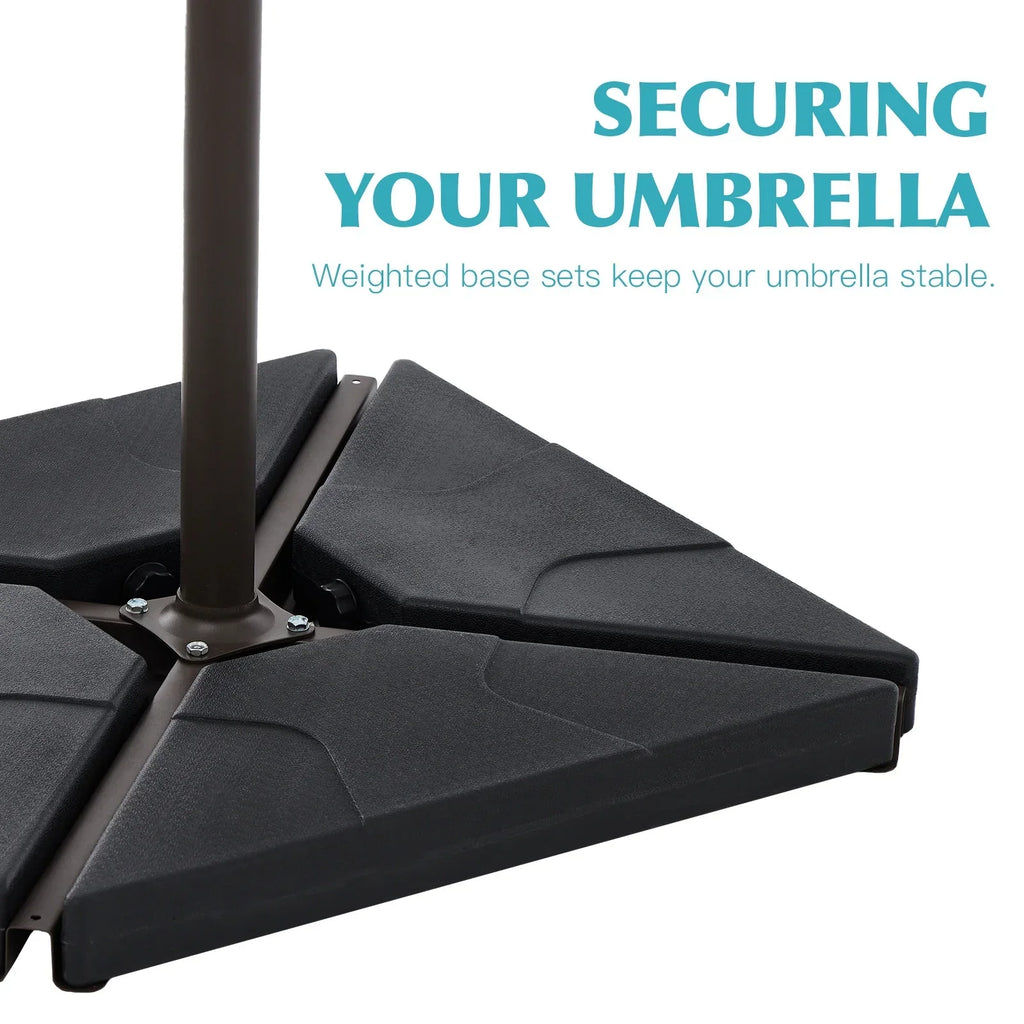 2026 NewJUSTLET 10ft Heavy Duty Patio Hanging Offset Cantilever Patio Umbrella W/ 4-Piece Base Included Included, Beige