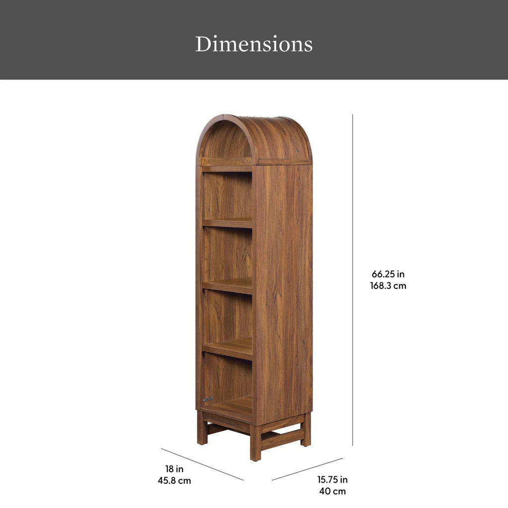 2026 NewBetter Homes & Gardens Juliet Narrow Arch Bookcase, Deep Green and Light Honey