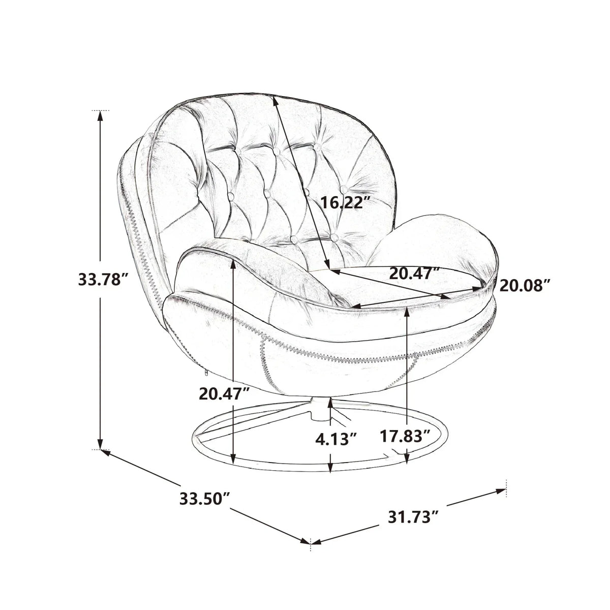 2026 NewVelvet Swivel Accent Chair with Ottoman, Modern Chaise Lounge Chair with Metal Frame and Footstool, Comfy Armchair Reading Chair for Living Room Bedroom Office,Blue