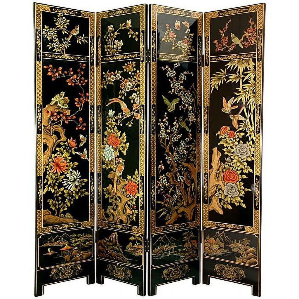 2026 NewHandmade Wooden 6-foot Four Seasons Flowers Room Divider (China)