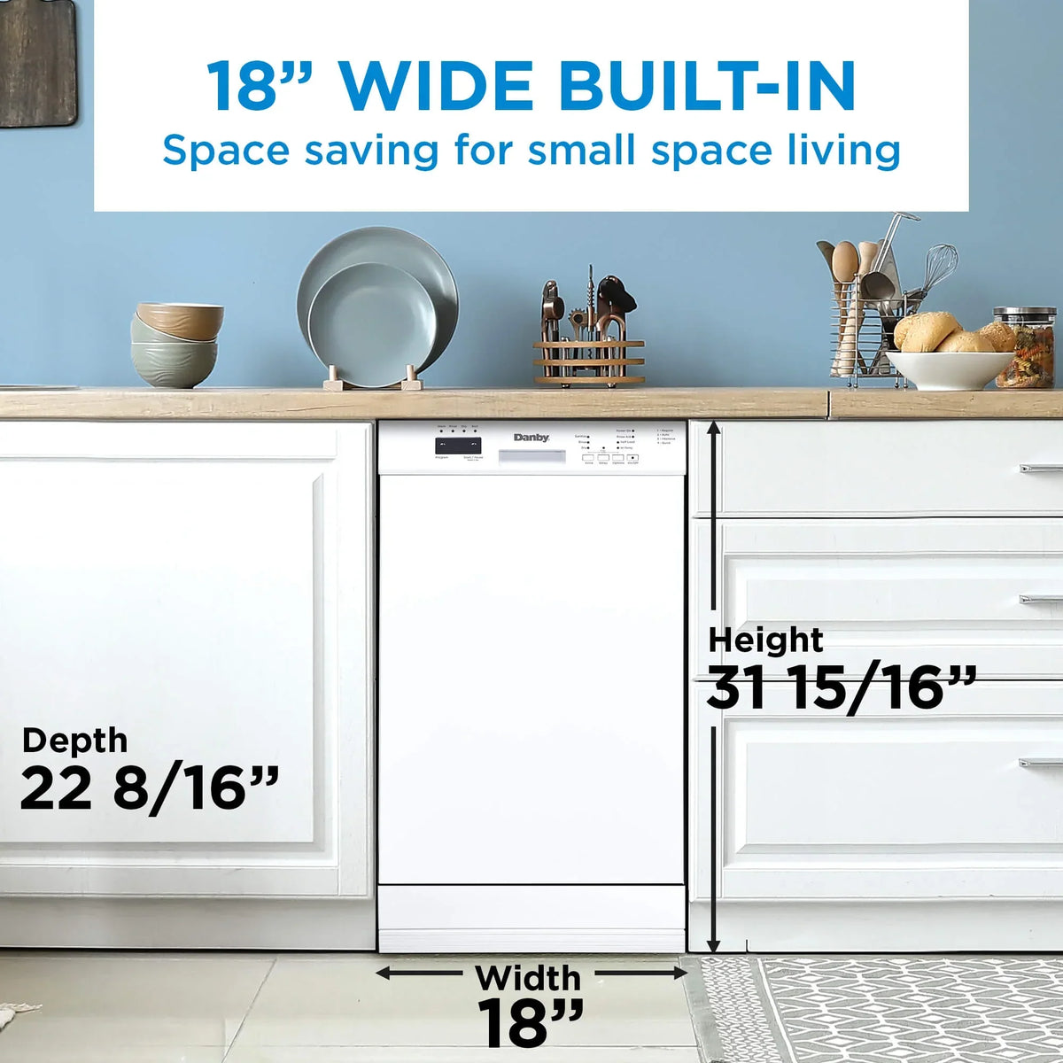 2026 NewDanby DDW18D1ESS 18" Wide Built-in Dishwasher in Stainless Steel
