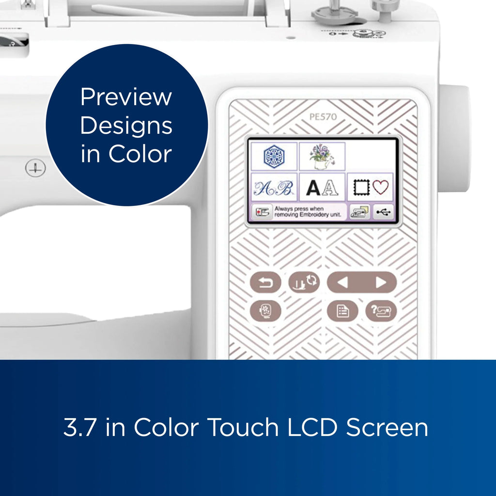 2026 NewBrother PE570 Embroidery Machine with 135 Built-in Designs, Wireless Connectivity, and Artspira App Integration