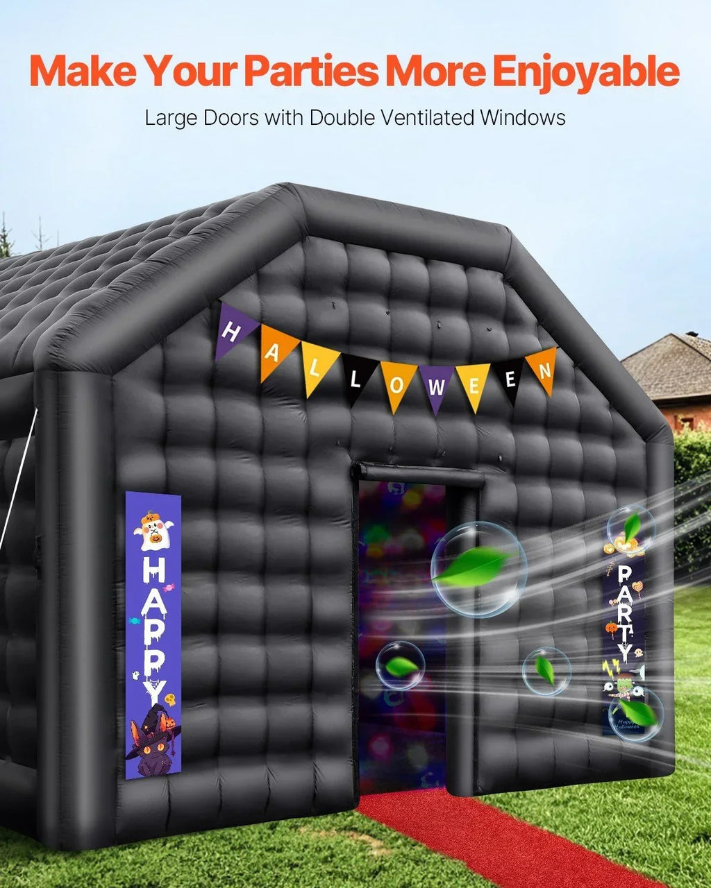 2026 NewInflatable Nightclub Tent - 12FT Tall Blow Up Party Shelter with Lights, Perfect for Festivals & Events