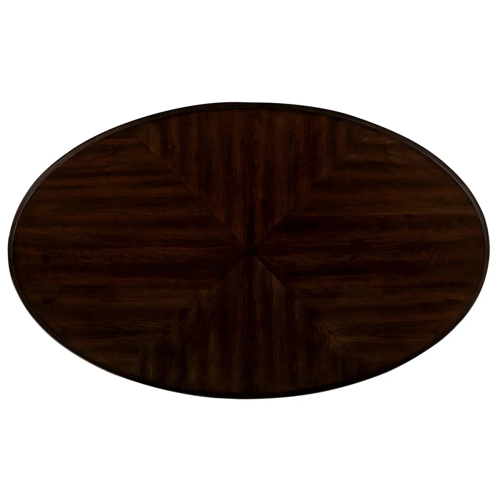 2026 New42" Oval Coffee Table with Storage Shelf, 2-Tier Solid Wood Cocktail Tea Table, Traditional Retro Center Table for Living Room, Bearing 400LBS, Cherry