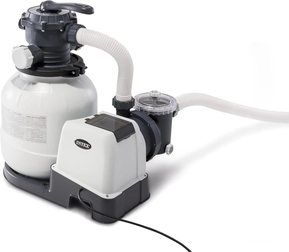2026 Intex 55228 – Planta de tratamiento de arena Krystal Clear 12.000 L/H, purificador de arena para piscinas, filtro para piscinas, bomba para piscinas/Para piscinas desmontables de hasta 66.000 L., 6 funciones y sistema de bloqueo.